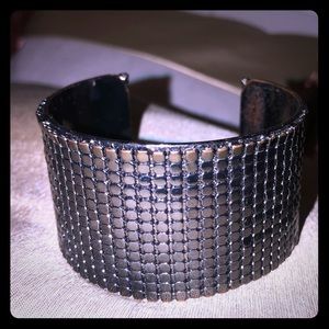Black metallic cuff bracelet